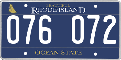 RI license plate 076072
