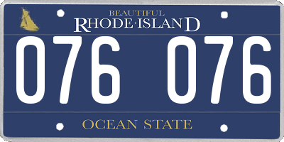 RI license plate 076076