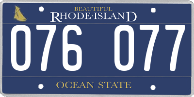 RI license plate 076077