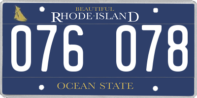 RI license plate 076078