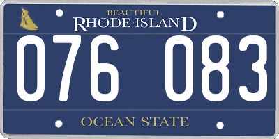 RI license plate 076083