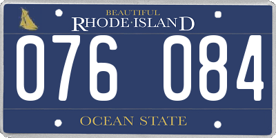 RI license plate 076084