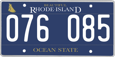 RI license plate 076085