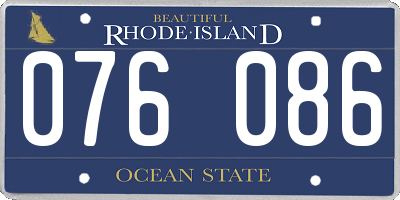 RI license plate 076086