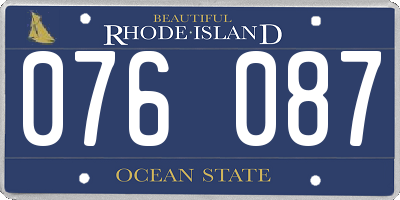 RI license plate 076087