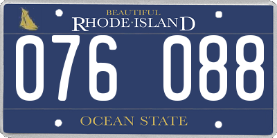 RI license plate 076088