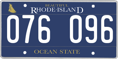 RI license plate 076096
