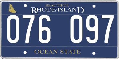 RI license plate 076097