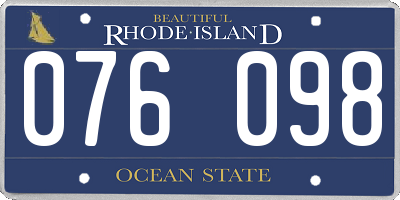 RI license plate 076098