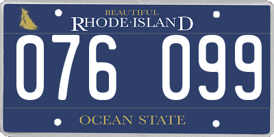RI license plate 076099