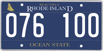 RI license plate 076100