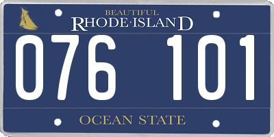 RI license plate 076101