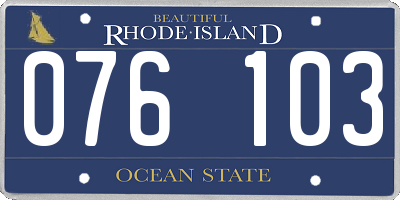 RI license plate 076103