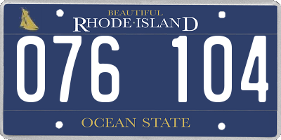 RI license plate 076104