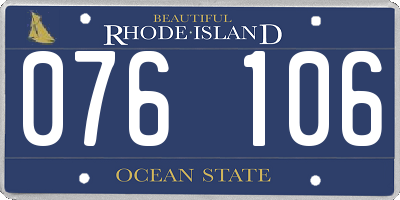 RI license plate 076106