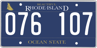 RI license plate 076107