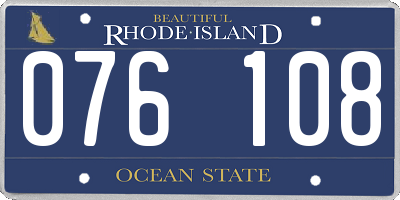 RI license plate 076108