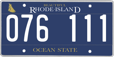 RI license plate 076111