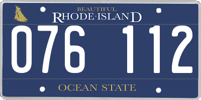 RI license plate 076112