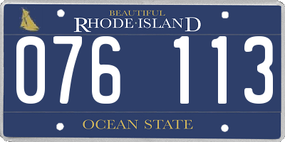 RI license plate 076113