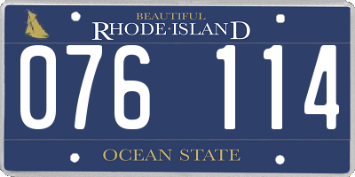 RI license plate 076114