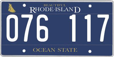 RI license plate 076117