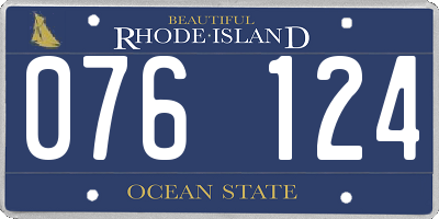 RI license plate 076124