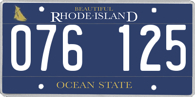RI license plate 076125