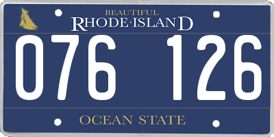 RI license plate 076126