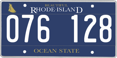 RI license plate 076128