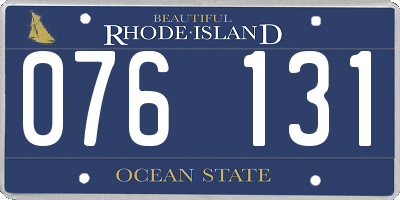 RI license plate 076131