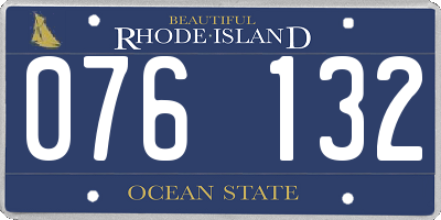 RI license plate 076132