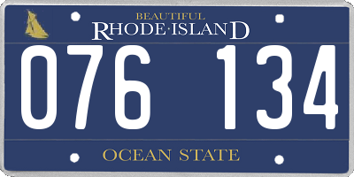 RI license plate 076134