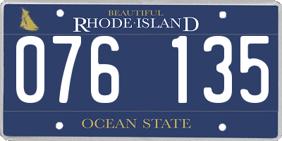 RI license plate 076135