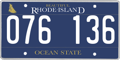 RI license plate 076136