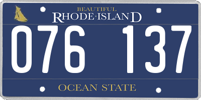 RI license plate 076137