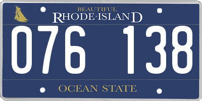 RI license plate 076138