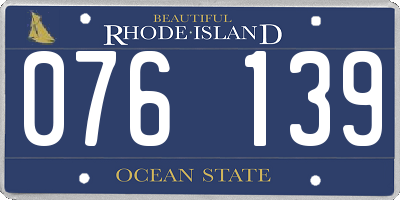 RI license plate 076139