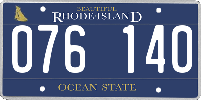 RI license plate 076140
