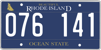 RI license plate 076141