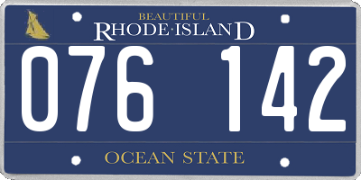 RI license plate 076142