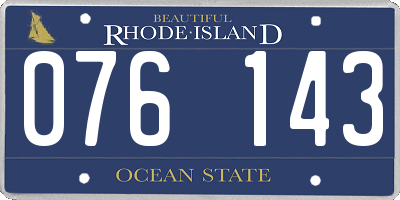 RI license plate 076143