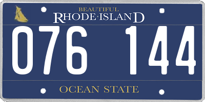 RI license plate 076144
