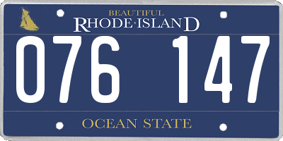 RI license plate 076147