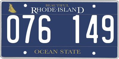 RI license plate 076149
