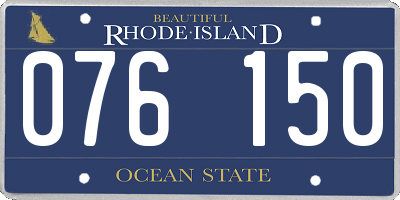 RI license plate 076150
