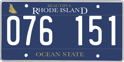 RI license plate 076151