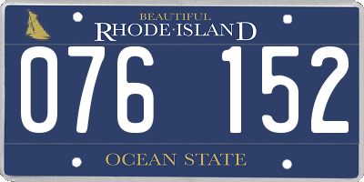 RI license plate 076152