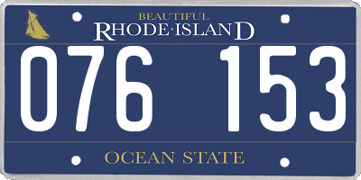 RI license plate 076153