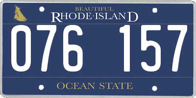 RI license plate 076157